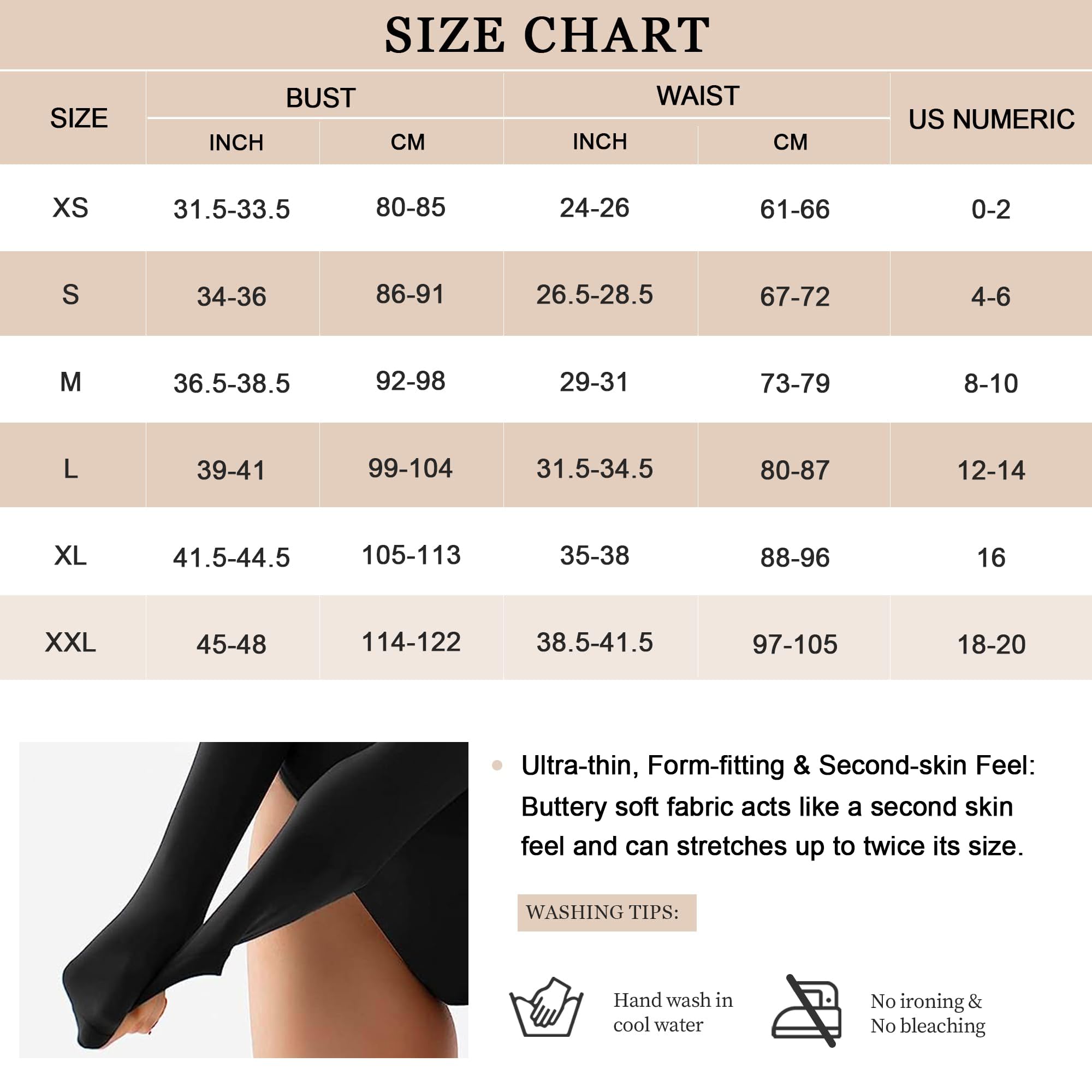 YIANNA Long Sleeve Bodysuit for Women Crew Neck Second-skin Feel Thong Body Suits Tops