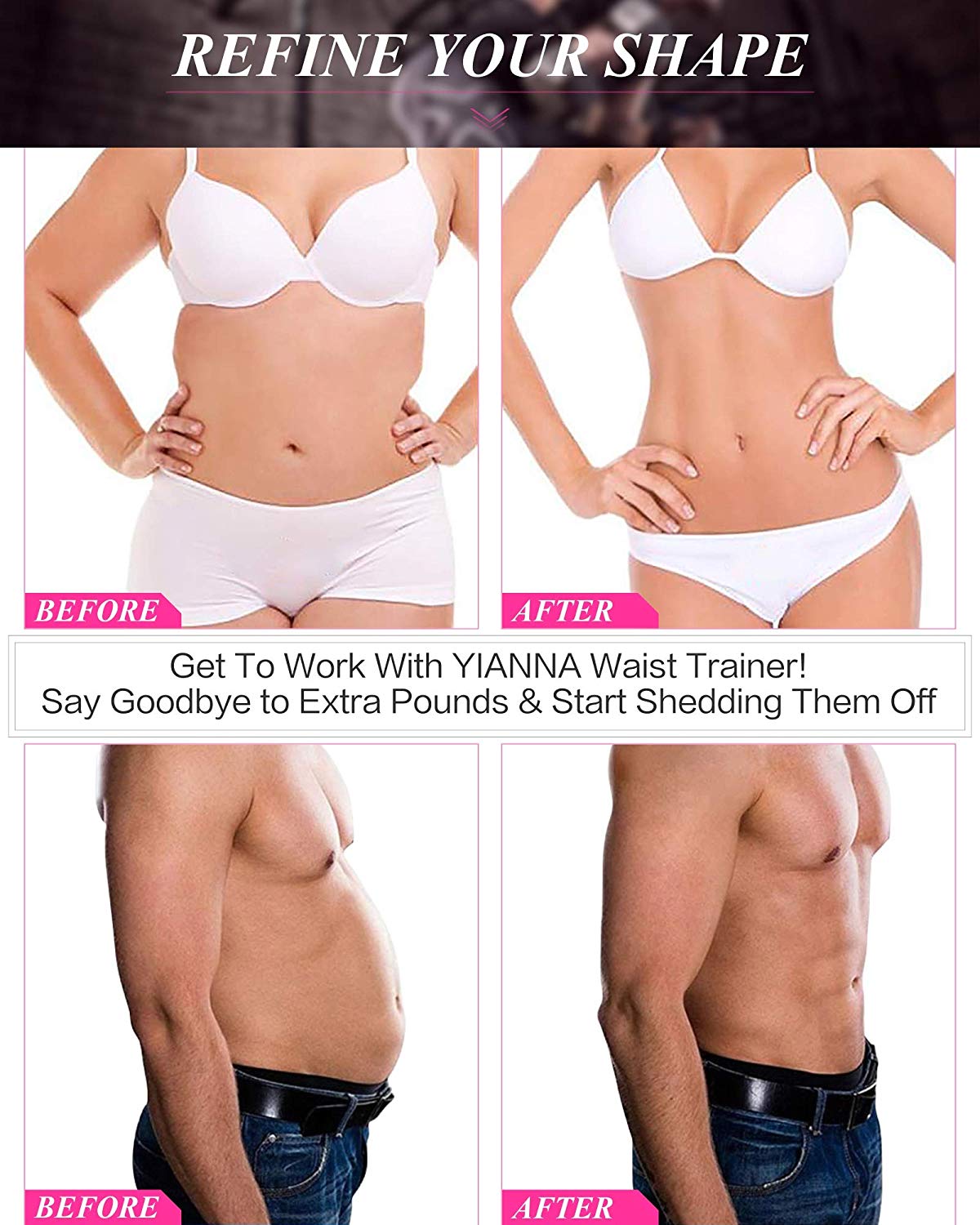 YIANNA Waist Trainer Belt Waist Cincher Trimmer