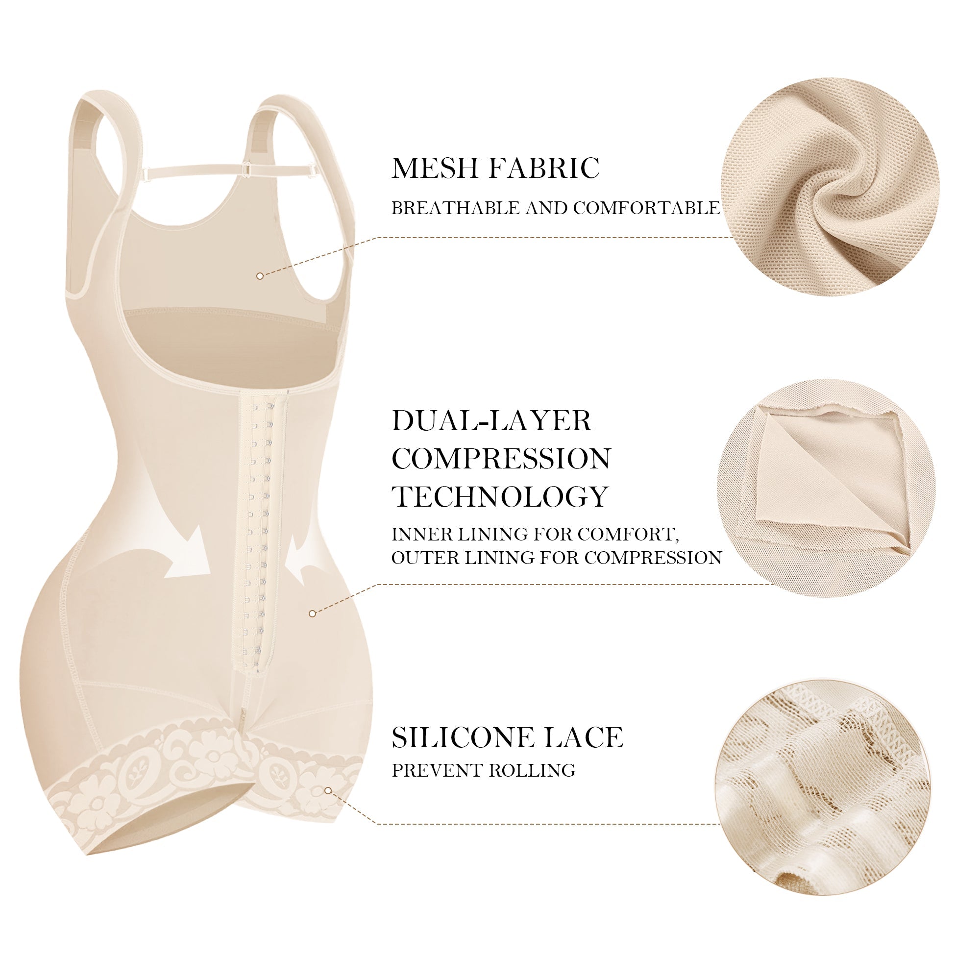 YIANNA Fajas Colombianas Moldeadoras Shapewear Tummy Control for Women Butt Lifter with Zipper Crotch Faja Body Shaper