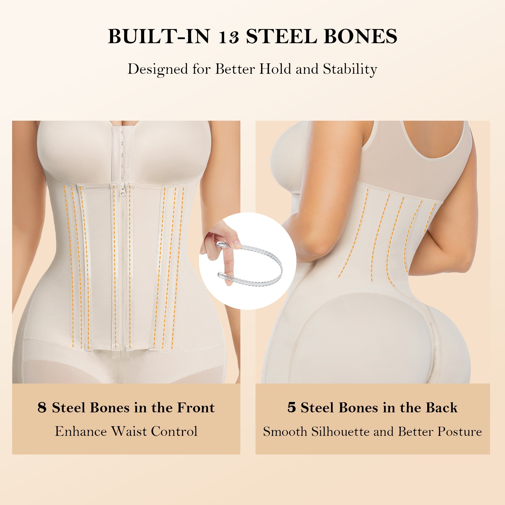 YIANNA Overbust Fajas Colombianas Moldeadoras Shapewear for Women Tummy Control Full Body Shaper Girdles Post Surgery Compression Garment