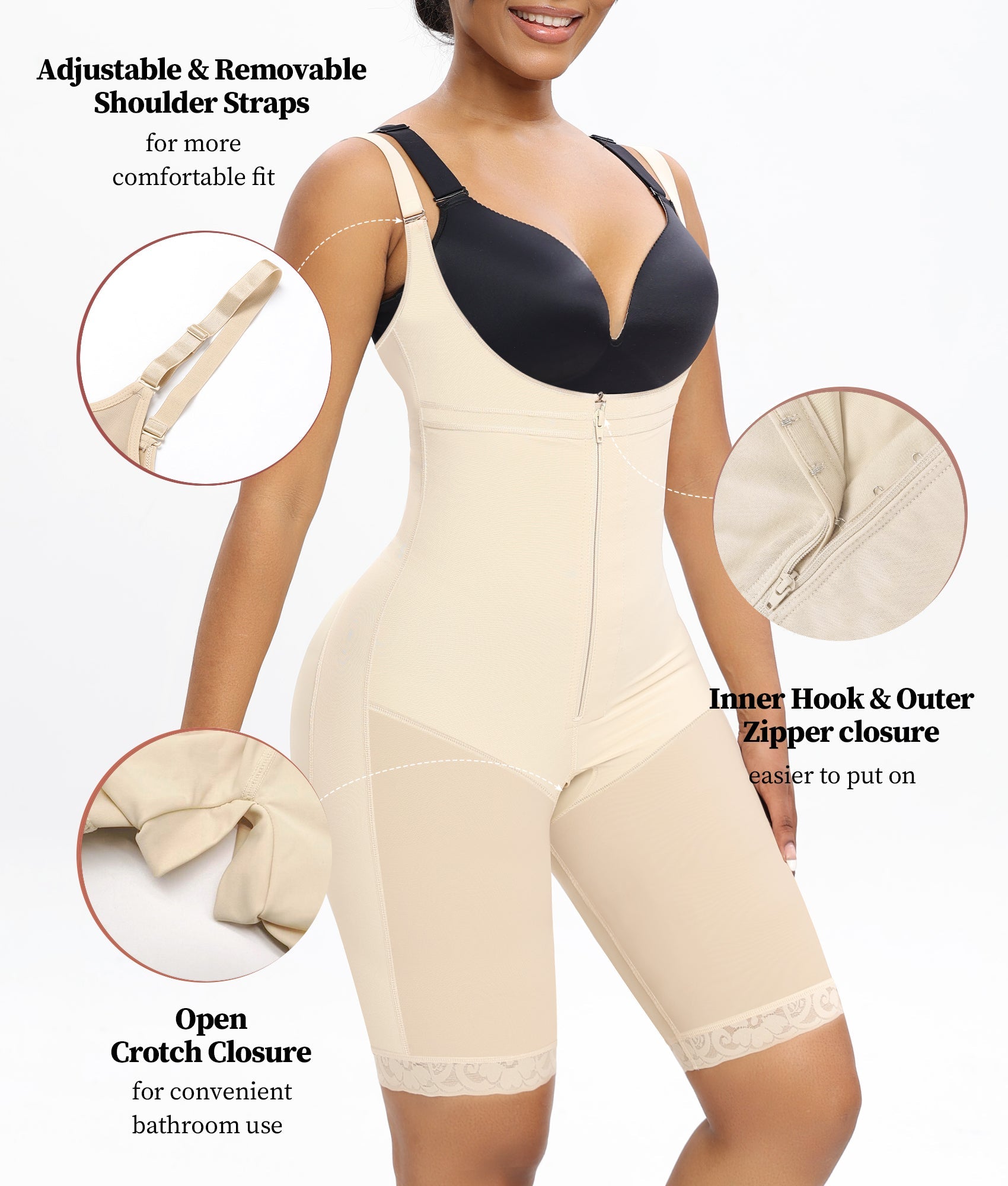 YIANNA Fajas Colombianas Moldeadoras Shapewear Tummy Control High Waisted Shorts Butt Lifting Faja Body Shaper Bodysuits