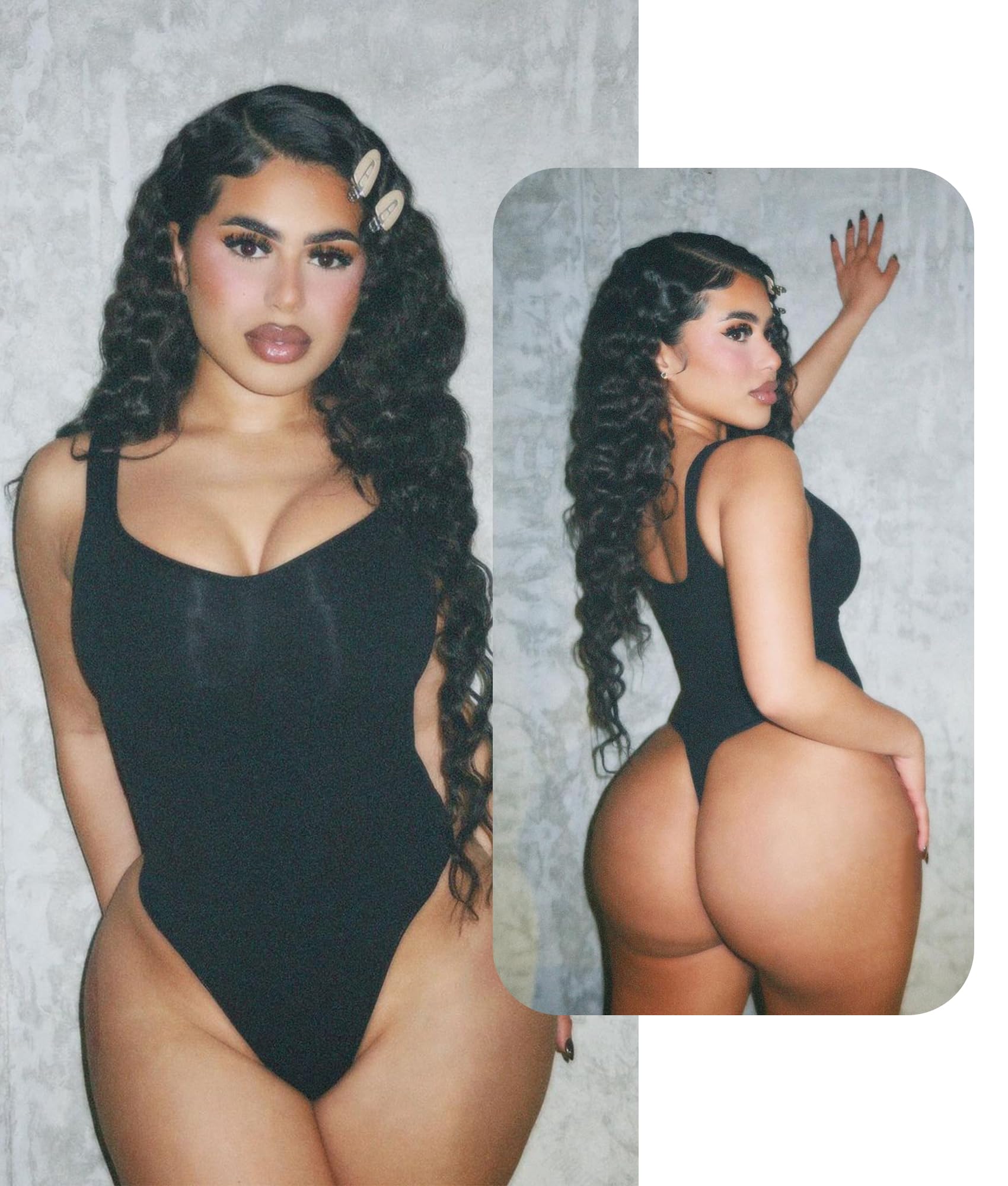 YIANNA Sculpting Bodysuit for Women Tummy Control Seamless Shapewear Scoop Neck Thong Body Shaper