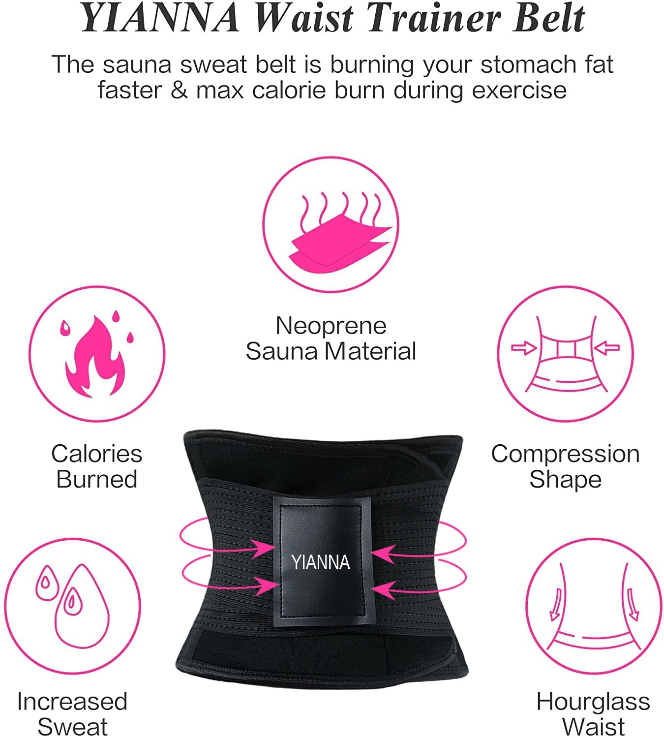 YIANNA Waist Trainer Belt Waist Cincher Trimmer